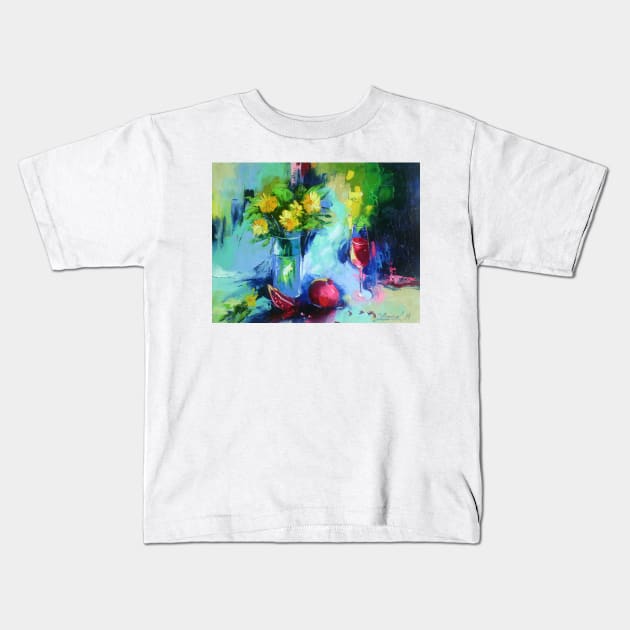 Spring still life Kids T-Shirt by OLHADARCHUKART